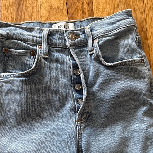 Agolde sz 23 Riley Crop Button Fly Blue light wash Jean great condition - Picture 3 of 8